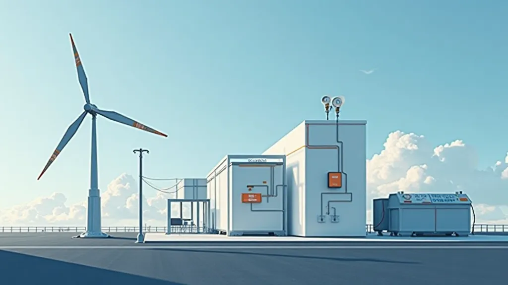 Wind turbine connected to batteries