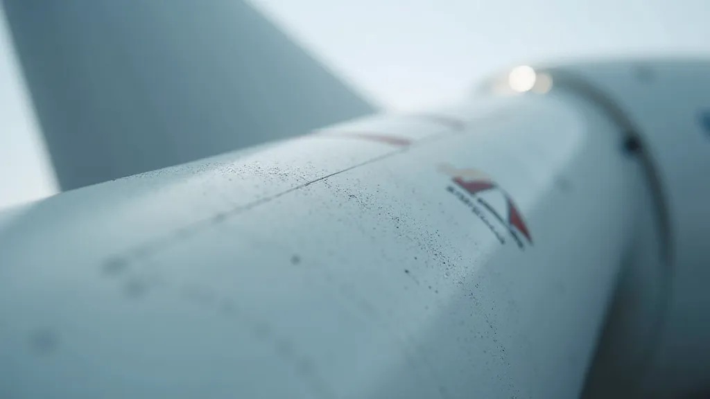 Wind turbine blade showing wear