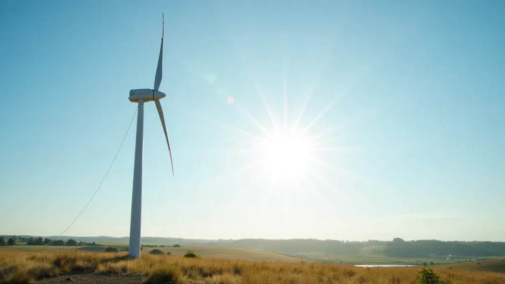 Completed wind turbine in a field