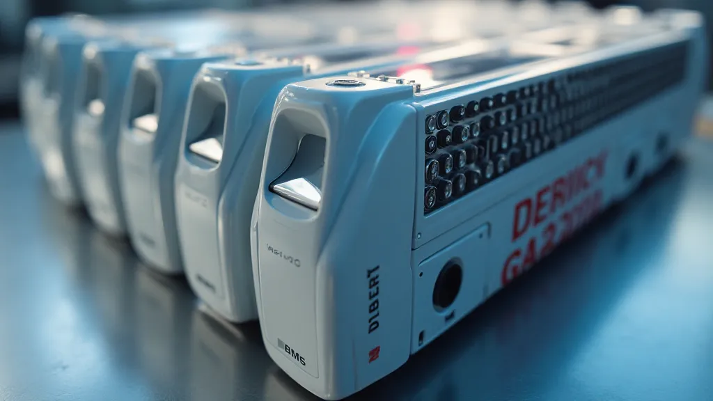Lithium-ion batteries connected to a Battery Management System.