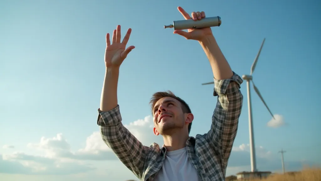 Person holding a wind meter.