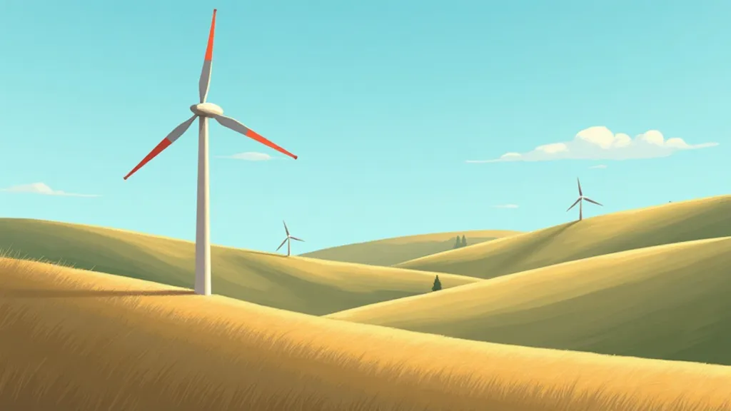 Wind turbine in a rural landscape