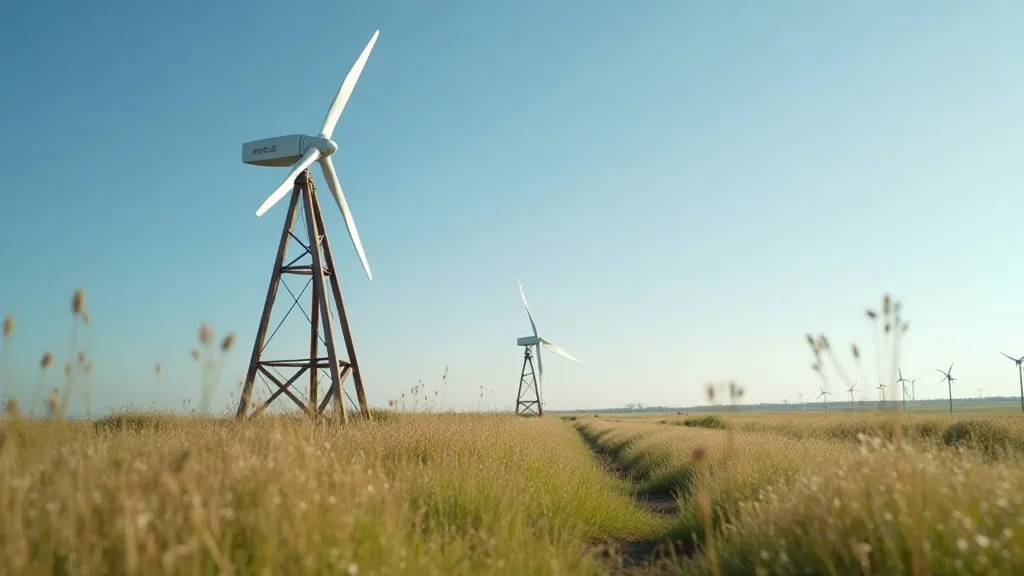 Wind turbine on a tripod tower
