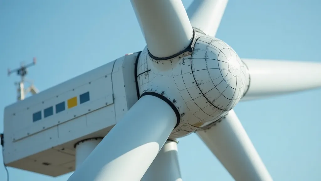 Grounding wires connecting to a wind turbine tower.