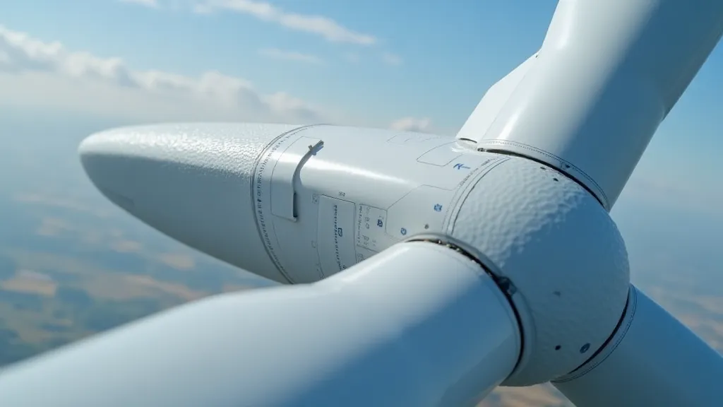 Close up of wind turbine blade