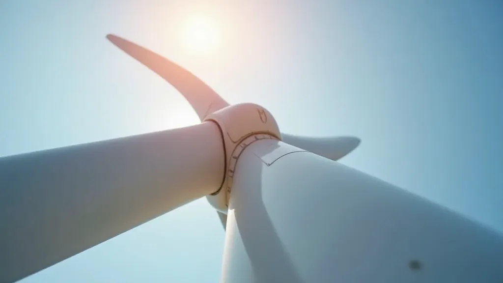 Close-up of a wind turbine blade