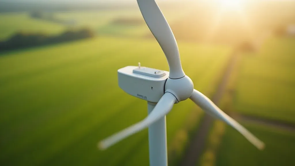Wind turbine blade in a field