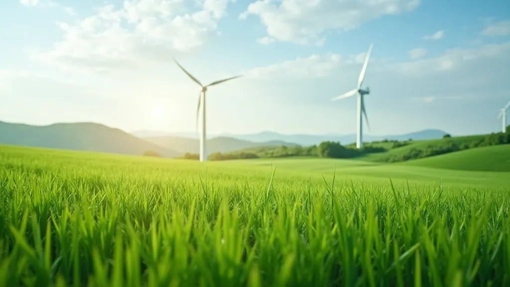 Wind turbine in a field