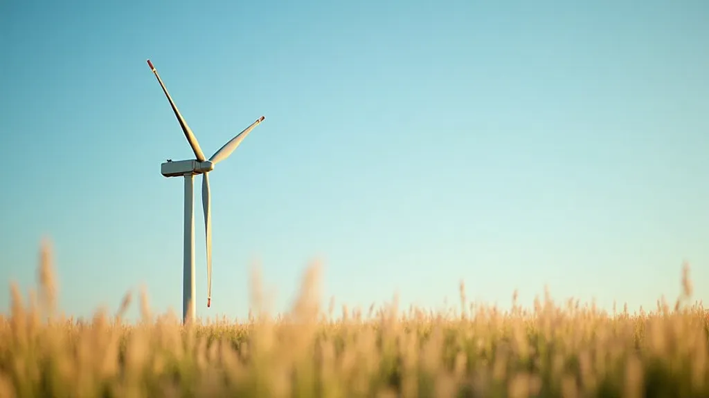 Small wind turbine in a field
