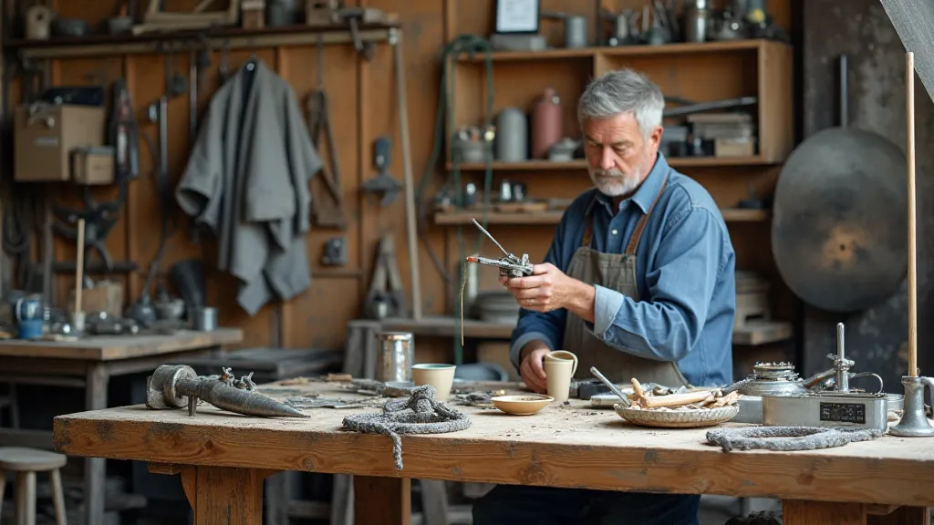 Workshop with wind turbine parts